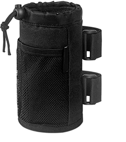 YZ-LIANG Fahrrad Tasse Halter Nein Schrauben Fahrrad Lenker Kayak Becher Halter Fahrrad Wasser Flaschenhalter Getränk Halter Taschen Einstellbar (Color : Black)