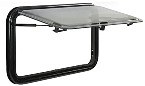 KOSDFOGE RV Fenster,730 X 430 mm RV Ausschiebefenster mit Bildschirm, Sonnenschutz, Doppelschichtiges Acrylglas für Wohnmobile, Anhänger, Wohnmobile