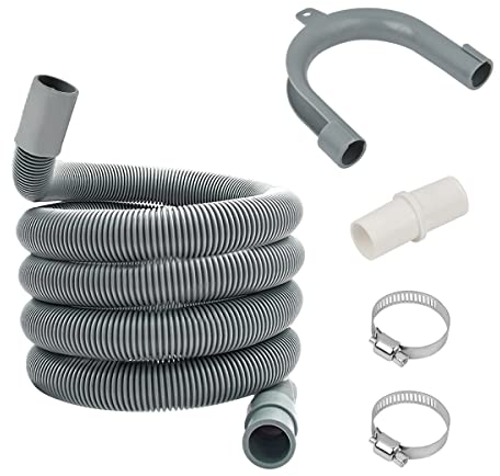Extendable Drain HoseTMBMLPP Drain Hose Extension PipeDishwasher Hose Extender KitWasher Drain HoseWashing Machine Drain Hose Clipfor Washing Machine Washer Dryer Dishwasher (2.5M25mm) Grey
