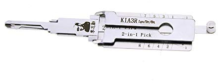 QiDAi KIA3R 2-in-1 Dietrich- und Decoder-Werkzeug, Auto-Dietrich, Silberfarben, für Autoschloss-Öffnung
