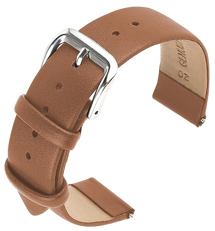Cobee 20mm Leder-Uhrenarmbänder, Uhrenarmband (Hellbraun) | weiches Kalbsleder, Schnellverschluss, Leder-Ersatzarmband, für Männer und Frauen, Universal-Uhren-Armband