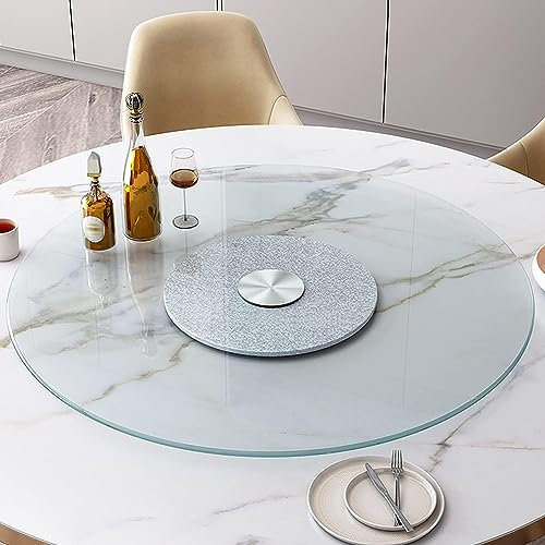 MegLob Spesso da 8 Mm Spessore A Prova di Esplosione Turnabile in Vetro, Pigro Tavolo da Pranzo in Gira di Susan, Adatto per La Sala da Pranzo A Rotazione della Sala da Pranzo,A ⌀100cm/39.4