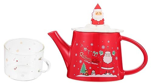 Mikinona 1set Teiera Natalizia Tazze Decorative Teapot e Tazza Per Festeggiare Design Set Per La Tua Tavola Delle Feste