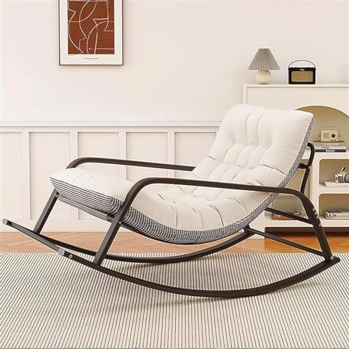 SOYDAN Atmungsaktiver Schlafzimmer-Schaukelstuhl mit Kissen Innenbereich Moderne Doppel-Sofa-Liege Garten-Liegestuhl mit Armlehnen Zero-Gravity-Camping-Schaukelstuhl Ergonomischer Stuhl