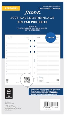 Filofax Personal 1 Tag auf einer Seite (deutsch)2025