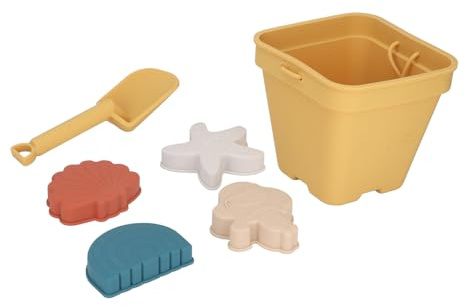 RiToEasysports Silikon-Strandspielzeug-Set für mit Eimer, Schaufel und 4 Formen – Modernes Design, Vielseitig, Reisefreundlich
