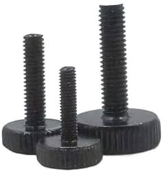 oavhvchg 5/10 Stück M3 M4 M5 Länge 6–30 mm schwarzer Stahl Flachkopf Rändelschraube handfest anziehen Computerschrauben(M4 x 40mm 5pcs)