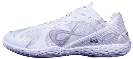 Nfinity Cheer Shoes - Alpha White Indoor Gym Sneakers für Damen - Leichte atmungsaktive Schuhe für Frauen - Bequeme Damen-Sportschuhe - Vielseitige und flexible Damen-Wanderschuhe, Performance White