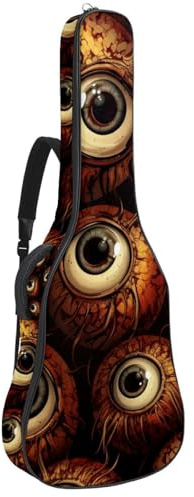 Bassgitarrentasche mit Art Halloween Augäpfeln 68, Akustikgitarrentasche 101,6 cm E-Gitarrenkoffer, wasserdichte Oxford E-Gitarre Gigbag für akustische klassische Gitarre, Ukulele,