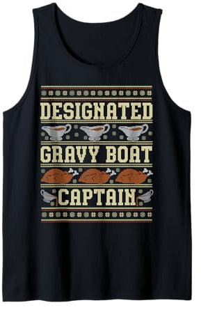 Ugly Thanksgiving Sweater Gravy Boat Captain Tank Top
