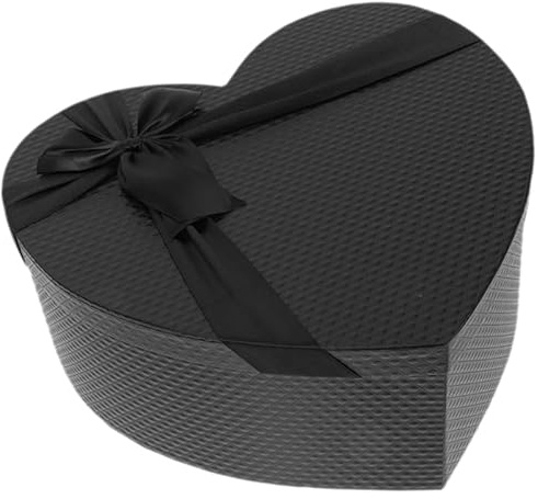 KICHOUSE Geschenkverpackungskarton Herzform 10.6 Zoll Schwarze Geschenkbox FüR Valentinstag Schokolade Blumen Kreative PräSentverpackung