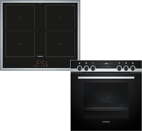 Siemens iQ500 Einbauherd Set mit Induktionskochfeld 60 x 60 cm EQ522DB1ZM | Schnellaufheizung, Automatisch zu perfekten Ergebnissen, Gleichmäßige Hitzeverteilung, Für eine schnelle Reinigung