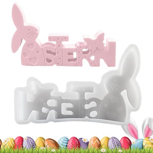 Silikonformen Gießformen Ostern, Silikonform Ostern Hasen Silikon Gießform Osternhase Epoxidharz Formen 3D Kaninchen Silikonform Seifenform Kerzenform Fondant Schokoladenform Für Handwerk