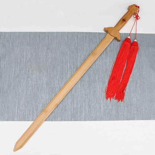 HJHUUA 101cm/85cm Épées Droites de Tai Chi en Bambou Naturel,épée en Bois d'entraînement aux Arts Martiaux,bokken Fait Main pour Cadeaux,décorations,Cosplay,Accessoires