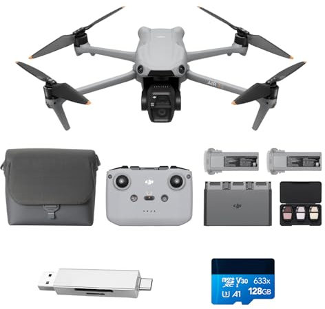 Bundle Fly More DJI Air 3S (RC-N3), drone avec caméra grand-angle CMOS 1'' & télécaméra moy., vidéo HDR 4K/60 ips, détection d’obstacles omnidir. en paysage nocturne & 3 batteries pour un vol prolongé