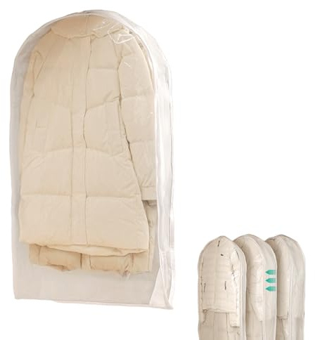 MHwan Custodie per Abiti, Comprimibile Salvaspazio, 110 x 60 x 15 cm | Contiene 3-4 Piumini Spessi, Resistente a Polvere e Umidità Copri Abiti da Armadio, Lavabile e Riutilizzabile