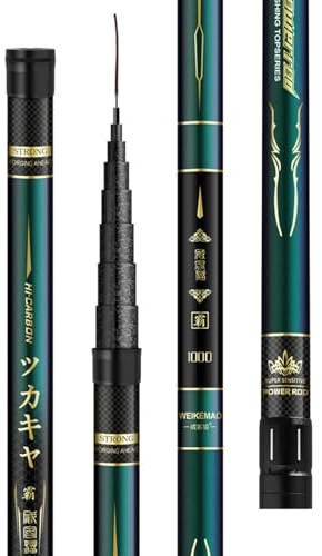 Kohlenstoff Angelrute 8m 9m 10m 11m 12m 13m 14m 15m 16m Angelruten karpfenrute Fishing Rod teleskoprute teleskopangel Leicht zu Tragen Geeignet Für Flüsse Seen und Ozeane(13m)