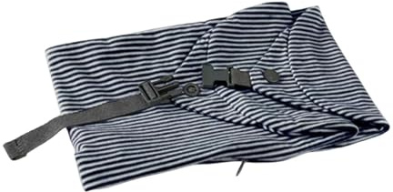 MotiveTech Copricuscino da Viaggio Imbottito, copricuscino da Collo, Essenziale da Viaggio per Aereo con Tracolla, Federa Morbida a Forma di U, Blu Scuro Grigio