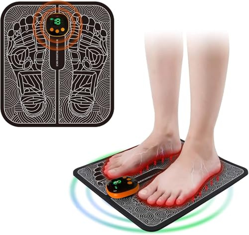 EMS Foot Massager,Electronic Muscle Stimulatior Massage Mat,8 Modes 18 Intensities Relax Muscles,Folding Portable Feet Massage Machine