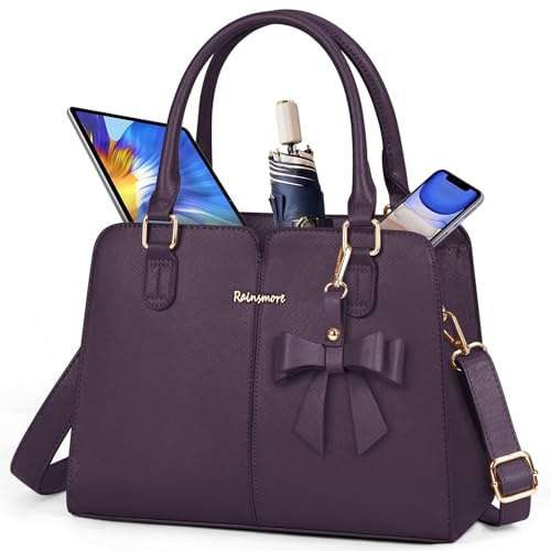 RAINSMORE Handtaschen Damen Mittelgroß Wasserdichte PU Leder Tasche Damen mit Anti-Diebstahl-Tasche Modische Schultertasche Henkeltasche Umhängetasche für Arbeit Business und Freizeit