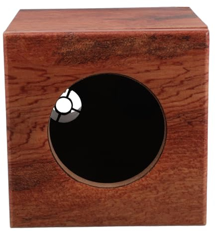 Alipis Wooden Sound Cabinet for Car Audio Systems with Vibration Resistance and Universal Compatibility, Khaki Wood Speaker Box with Refined Striped Finish, for Road Trips and Auto Sound