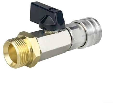Sumsoctober Válvula de bola de acero inoxidable de alta presión de 22/14 mm con conector macho de 1/4 pulgadas + 5 boquillas de chorro para equipos de limpieza industrial