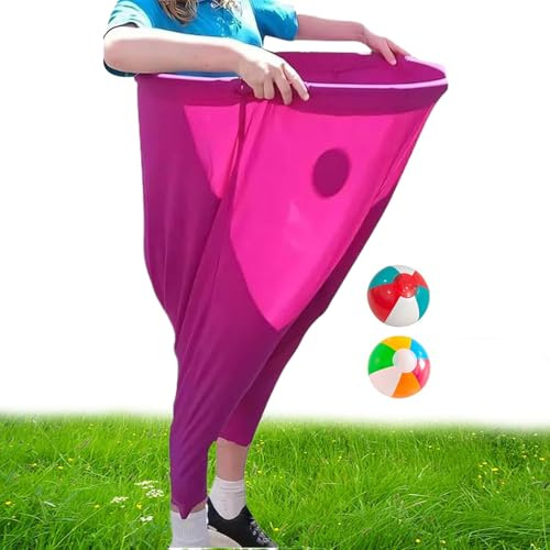 Borse da corsa a sacco per bambini | Giochi di corse a relè in cortile, divertenti pantaloni giganti elasticizzati con 2 palline rimbalzanti set per festival scolastici Carnevale prato patio riunione