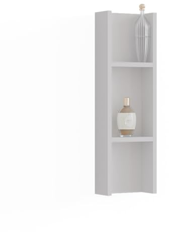 Vicco Armoire d'appoint Sherry, Blanc, 20x65cm avec 3 Compartiments de Rangement, pour Un Placement latéral sur la Coiffeuse ou dans la Salle de Bain