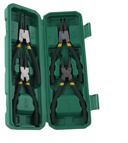 7 Inch Snap for Ring Pliers Set with 4 Types - Internal/External Circlip Pliers for Ring Removal Tool, Carbon Steel Construction with Ergonomic