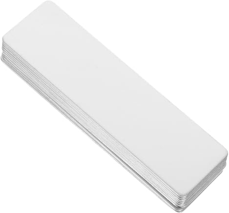Healvian Lot de 10 Plaques Nominatives Vierges en Acier Inoxydable Miroir Argenté Format Petit Épingle pour Bureau et Gravure Précise Étiquettes Métalliques Solide pour Identification