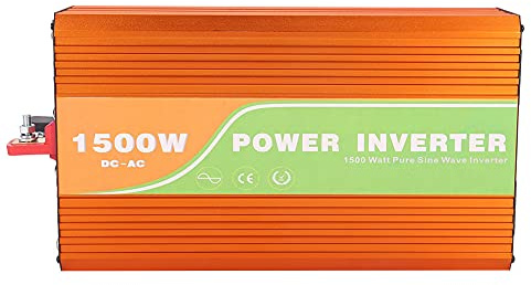 Stylebest Inverter a Onda Sinusoidale Pura da 1500 W Ad Alta Efficienza per Elettrodomestici e Sistemi Solari Design in Alluminio (24 V)