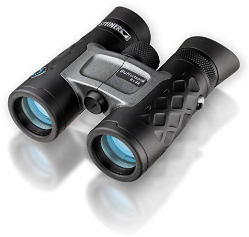 STEINER Fernglas BluHorizons 8x32 - Deutsche Marken-Qualität, 10 Jahre Garantie, Anpassung an Helligkeit, Schutz der Augen, robust & kompakt, hochwertiges Urlaubs- und Reisefernglas