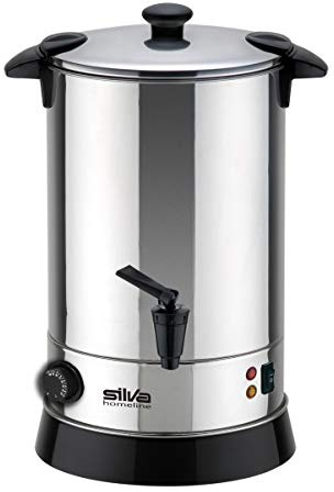 Silva-Homeline PK-HG 060 Inox Heißgetränkeautomat, mit Auslaufhahn, Zum Erwärmen, Warmhalten, Einkochen oder als Kochtopf verwendbar, Rostfreier Stahl, 6.8 liters, schwarz/silber