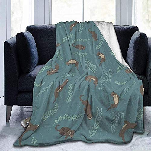 YuLiZP Decke Wohn Kuscheldecken Lustige Süße Otter Baby Werfen Sie Wohnzimmer/Schlafzimmer/Sofa Couch Warm Travel Super Fluffy Massivbettdecke Für Kinder Erwachsene Die Ganze Saison 80X60 Inches