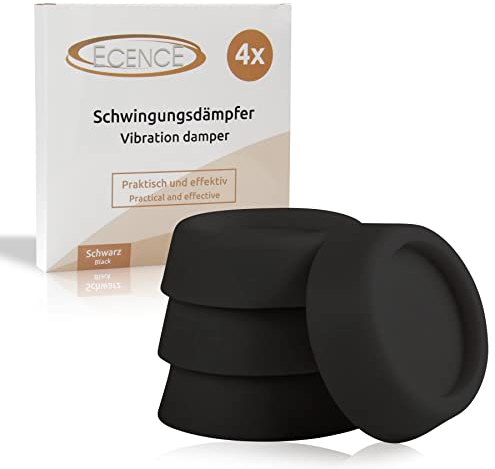 ECENCE Amortiguadores antivibración Universal, Set de 4 Soporte Lavadora en Goma - Negro - Topes Antideslizantes - para Lavadora, lavavajillas y Secadora