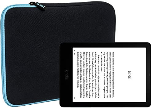 Slabo Sleeve Bag Custodia Protettiva per Tablet per Amazon Kindle Paperwhite Signature Edition (11ª Generazione | 2021) Custodia per Neoprene Phablet - Turchese Nero | Turquoise Black