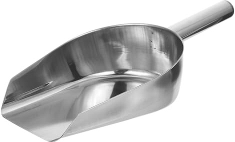 BESTonZON Stainless Steel Fireplace Shovel for Ash, Metal Coal Scoop for Wood Stove, Heat Resistant Hand Scooper for Fire Pit, Garden Soil & Pet Food, 10.6 Inch