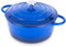 nuovva Forno olandese in ghisa con coperchio, antiaderente e smaltato, resistente, 28 cm, colore: blu scuro