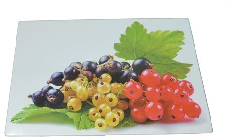 BAYAS (25 cm x 35 cm) Tagliere in vetro a forma di fruttiera, tagliere universale, BAYAS