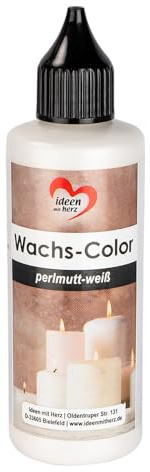 Ideen mit Herz Wachs-Color | Kerze bemalen und einfärben | Kerzen-Herstellung | Farbverlauf | Ombre | edles perlmutt-weiß | 90ml