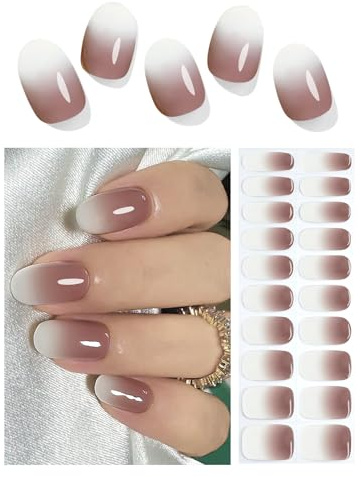 Wahrshei Nagelfolien | 20 Chocolate Gradient UV Gel Nagelfolie | Nagelfolie Selbstklebend | Gel Nail Stickers, Gellack Wraps für Nagel