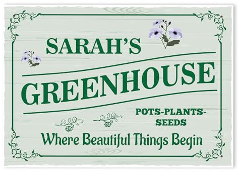 Red Ocean Personalised Greenhouse Sign Welcome Sign Garden Signs Home Decor Any Name Garden Signs For Outdoor Garden Plaque Shed Summerhouse Sign Gift For Her