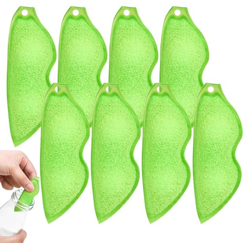 SIRLOMU 8 Stück Magic Beans Bottle Cleaner Sponge, Küchenschwämme in Erbsenform