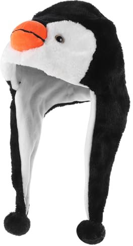 JOINPAYA Pinguinhut Aus Plüsch Dekorativer Tierhut Für Junge Mädchen Bequemer Wintermütze Cartoon-pinguinhut Für Partys Foto-requisite Für Geburtstagsfeiern