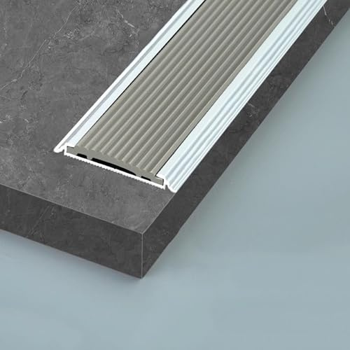 Moldura De La Nariz De La Escalera, 3 Piezas *0.9m L-formó El Ajuste Del Borde De La Escalera De Aluminio Para Las Escaleras De Madera De Interior Y Al Aire Libre Del Mármol O De La Teja(Light Gray,45