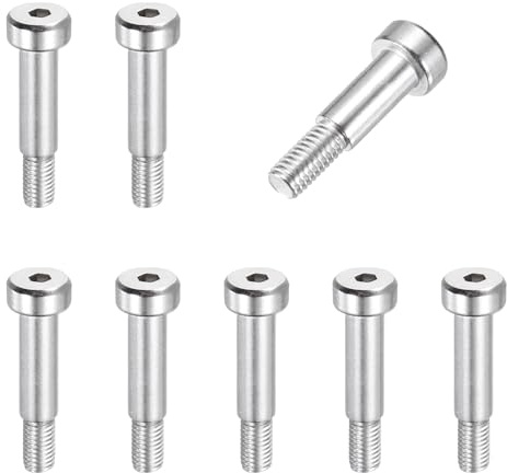 sourcing map 8 bulloni a spalla in acciaio inossidabile 304 6 mm diametro spalla 14 mm lunghezza spalla M5 x 0,8 filettatura esagonale bulloni a spalla per industrie di macchine per stampaggio a