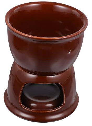 Healifty Fondue De Postre y Calentador De Mantequilla De Porcelana, Olla De Cerámica para Fondue, Resistente y Versátil, Adecuado para Cocina y Reuniones, Juego para Fundir Chocolate y Queso
