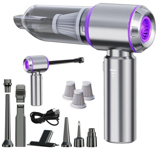 Freemiao Handheld Vacuum Cleaner, Cordless Powerful Car Vacuum Cleaner, 5-in-1 23000Pa Brushless Motor Mini Hand Held Vacumm HEPA Filter Rechargable Portable for Car, Pet Hair, Keyboard, Home