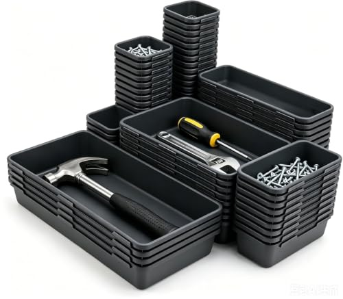 HZOUHONG Werkzeugaufbewahrung Schubladen Organizer 69 Stück | Sortierboxen Schubladen Werkstatt Werkzeug Organizer, Aufbewahrung Ordnungssystem für Garage, Büro, Küche, Badezimmer