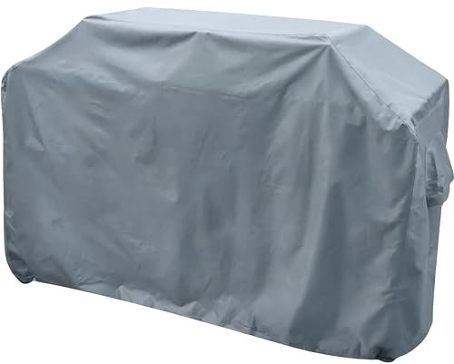 Kingsbridge BBQ Cover Waterproof 600D Heavy Duty Fabric-Double Stitching-UV Protection-Breathable 58 Inch/147cm LxWxH 147x62x110cm for Weber, Brinkmann, Char Broil